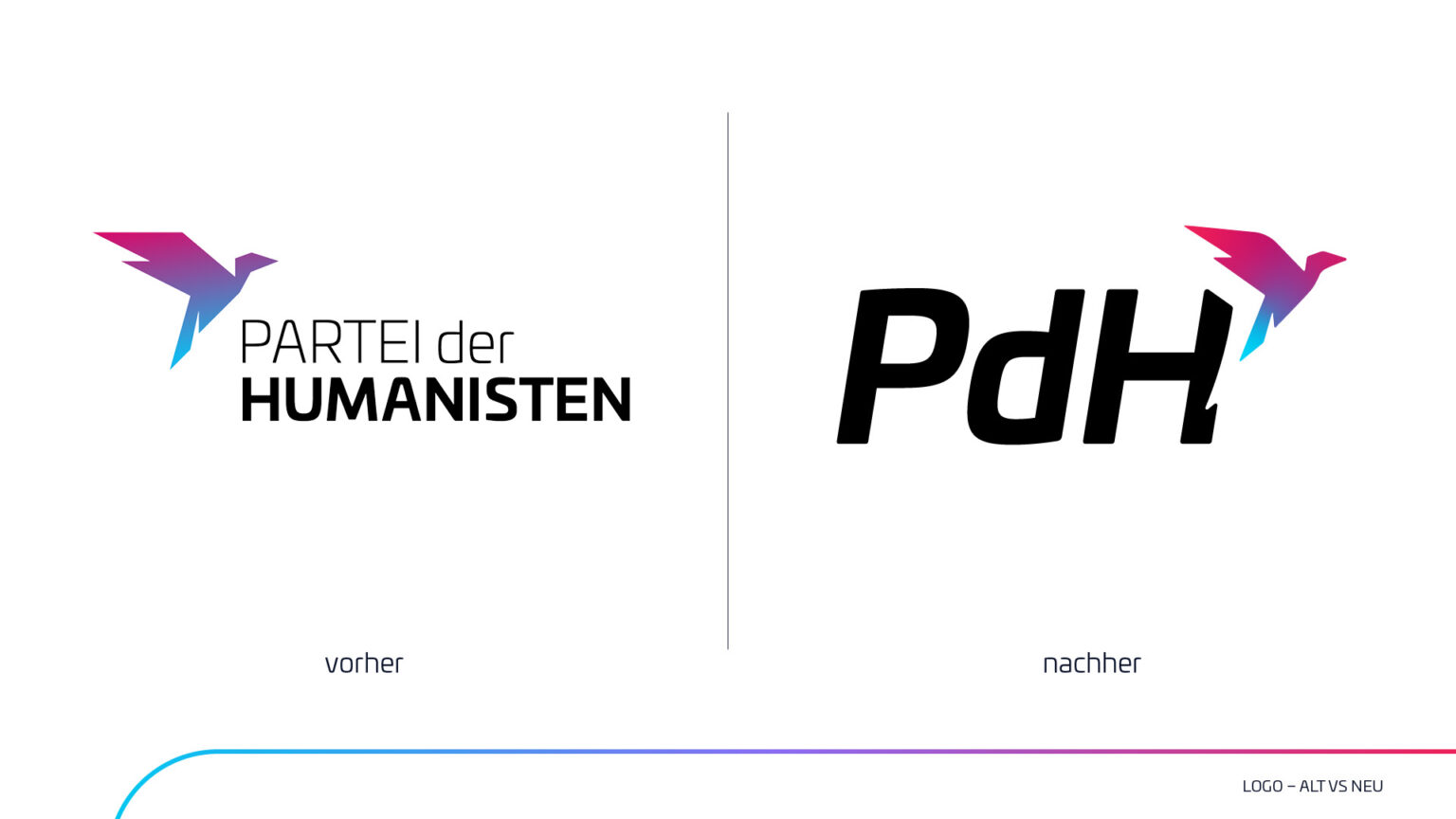 Vergleich des alten PdH Logos gegen das neue